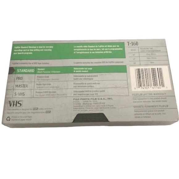 Fuji HQ T-160- 8Hours Recordable VHS Cassette Tapes - 1 - Picture 5 of 5